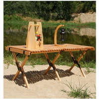 胡桃木蛋捲桌 蛋捲桌 木捲桌 露營桌 【ZD Outdoor】 櫸木桌 天然木捲桌-120CM 附提袋