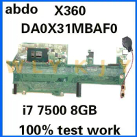 DA0X31MBAF0 907559-001 907559-601 for HP Spectre 13-W X360 13-W010CA 13-W Laptop Motherboard CPU I7 7500U 8GB 100% test