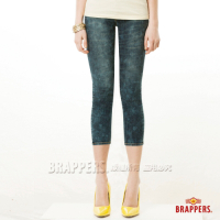BRAPPERS 女款 新美腳Royal系列-彈性七分反摺褲-雪花深藍