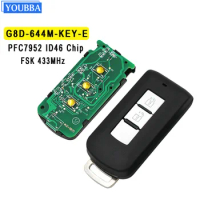 YOUBBA 2 Button Smart Remote Key Fob FSK 433Mhz PCF7952 ID46 CHIP For Mitsubishi Lancer Outlander ASX G8D-644M-KEY-E Car Control