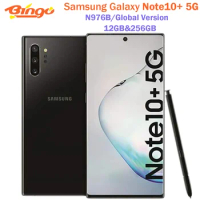 Samsung Galaxy Note10+ Note10 Plus 5G N976B 256GB Global Version 6.8" Octa Core 12GB RAM Exynos 9825 Unlocked Cell Phone