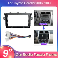 2Din Android Head Unit Car Radio Frame Kit For Toyota Corolla 2006-2013 Auto Stereo Dash Fascia Trim Bezel Faceplate