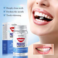 Probiotic Solid Toothpaste Tablets Mint Flavors Teeth Breath Mouthwash Smoke Remove Bad Whitening Fresh Charcoal Stains