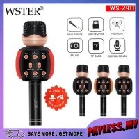 Wster WS2911 Wireless Karaoke Microphone Bluetooth Speaker 4 Type Voice Changer TF Card Aux Handheld