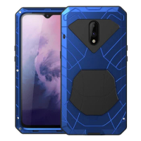 For Oneplus 7 Hybrid Armor Aluminum Metal Shockproof Bumper Frame Case Soft Rubber Silicone Military Heavy Duty Hard Case