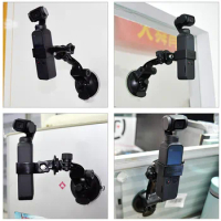 Camera Car Bracket Car Suction Cup Holder Mount with Adapter Clip For Gopro Dji Osmo Pocket 2 /Pocket1 Camera Gimbal Accessories