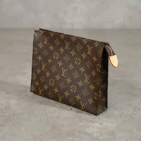 Tas LOUIS VUITTON LV ECLIPSE BROWN POCHETTE CLUTCH 100% ORIGINAL 26X20X6CM