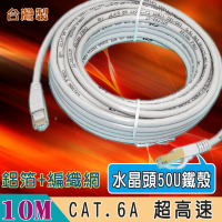 【Fujiei】台灣製CAT.6A 超高速傳輸網路線10米(水晶頭50U金屬鐵殼 ST6205)
