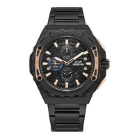 Expedition Chronograph E 6824 MC Jam Tangan Pria Black Stainless Steel Strap + Extra Strap Blue Blac