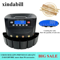 XD-9200D Coin Counter Sorter USD EUR ILS JPY PHP MXN UAH AZN THB Multi Coins Counting Machine