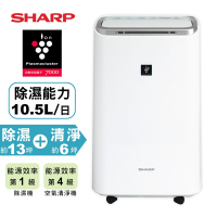 SHARP夏普10.5L自動除菌離子空氣清淨除濕機 DW-L10FT-W