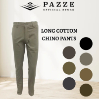 Pazze Chino Pants Stretchable Cotton Slim Fit - Black/Light Olive/Dark Olive/Khaki Brown/Olive Brown