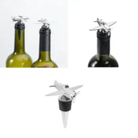 Airplane Shaped Wine Corks Creative Reusable Wine Storage Beer Bottle Saver Metal 3D Wine Bottle Stoppers Bars