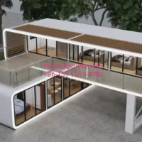 Factory built two-story modern office pod prefabricated mobile aluminum two floors apple cabin capsule house