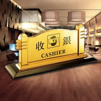 【企隆 圍欄 飯店用品】 標示 告示 招牌 廣告 公布欄 A819T 鍍鈦桌上型指示牌 量多議價
