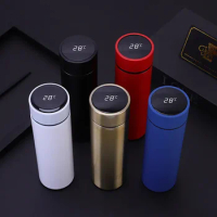 【50% Discount】2Pcs Stainless Steel Smart Water Bottle, Leak Proof, Double Walled, Keep Drink Hot &amp; Cold, LCD Temperature Display