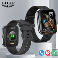 LIGE 1.91 inch HD Screen Men Smart Watch Sports Fitness Waterproof Bluetooth Call Men's Watches Health Smartwatch for men women