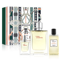 HERMES 愛馬仕 大地冷冽之水男性淡香精禮盒-淡香精100ml+小香12.5ml+沐浴精80ml