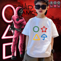 เด็ก squid game 2 เสื้อยืด เกมปลาหมึก เสื้อยืดเด็ก 6 สี เหมาะสม เด็กผู้ชาย และสาวๆ พร้อมส่ง
