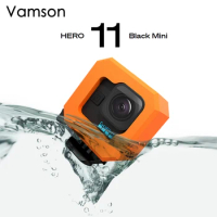 Vamson Orange Floaty Case for GoPro Hero 11 Black Mini Action Camera EVA Floating Protective Cover for GoPro 11 Mini Accessories