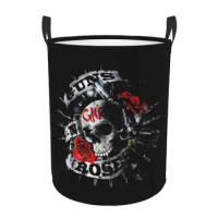 Guns N Roses Heavy Metal Laundry Hamper Large Clothes Storage Basket Bullet Logo Toy Bin Organizer for Kids