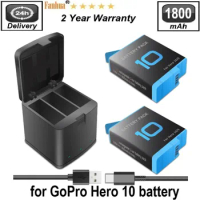 Battery Charger Station for GoPro Hero-9 Hero-10,2 Pack Batteries Compatible with GoPro Hero 9 Hero 10 Black AHDBT-901 ADDBD-001
