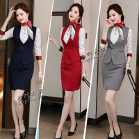 空姐制服西裝背心女 職業裝馬甲套裝 美容師航空高鐵乘務員酒店珠寶店工裝gy
