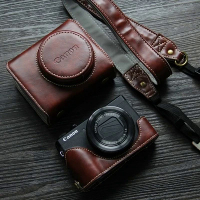 [Hot] new luxury handwork camera PU leather bag body  case for Canon g7x2 g7x3 G7X Mark II III  slee