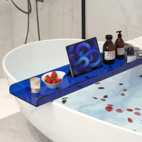 Acrylic Tub Storage Shelf Multifunctional Bathroom Organizer Bath Incense Smoked Mobile Phone Holder Space Saver
