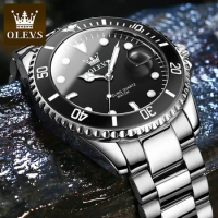 OLEVS Original Men's Watches Brand Quartz Multifunction Stainless Steel Watch Business Watch for Men Automatic Date Waterproof
