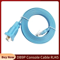 DB9P Console Cable RJ45 Connector Ethernet To RS232 DB9 Port Serial Routers Networking Cables For Cisco Switch Router Blue 1.8m