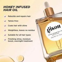 Xịt Dưỡng Tóc Gisou 20 ml – Dầu Argan Giữ Họa Tiết Mật Ong, Chăm Sóc Tóc Cao Cấp, Thuần Chay & Không