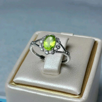 Cincin Peridot ring natural gemstone bersertifikat adjustable size