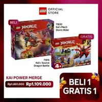 Beli 1 Gratis 1 - LEGO Ninjago 71830 Kai's Mech Storm Rider + LEGO Ninjago 71815 Kai's Source Dragon
