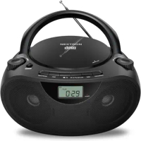 Portable Stereo CD Player Boombox with AM/FM Radio, Bluetooth, USB, AUX-in, Headphone Jack, CD-R/RW and MP3 CDs Compatible,