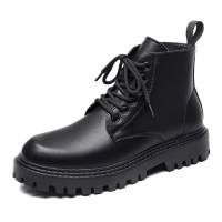 Sepatu boots kulit  pria trail adventure kekinian  tinggi cowboy boots hitam  pria