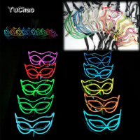 Halloween 10 Colors LED Neon El Wire Mask Cosplay Luminous Fox Mask Dance Party Dress Accessories