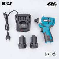 Hormy Brushless Electric Impact Drill 120N.m Cordless Hammer Screwdriver Variable Speed Power Driver Tool For Makita 12V Battery