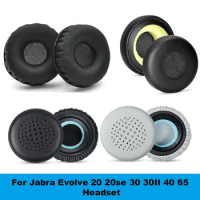 1Pair Leather Ear Pads Cushion Cover Earpads Replacement for Jabra Evolve 20 20se 30 30II 40 65 65+ uc ms Headset