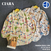 CIARA SHIRT Atasan Wanita Kemeja Oversize Premium Crinkle Yura LD 110-120 cm