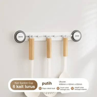 ECOCO Suction Row Hook - Gantungan Tempel Kait / Rak Gantungan Hisap Kait / Kait Dinding Hisap / Gan