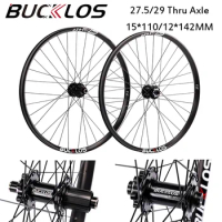 BUCKLOS Mountain Bike Wheelset 27.5in 29in MTB Wheelset 100*15mm 142*12mm Thru Axle Bicycle Wheel Rim for 1.9-2.5 Tire HG