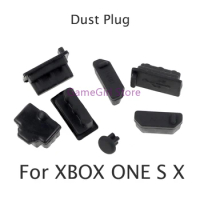 30Sets Black Silicone Dust Plug Cover for Xboxone Slim Gaming Console Dustproof Cap Kits for XBOX ONE S X