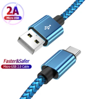 Micro USB Cable Fast Charging Data Charger Cable For Samsung A10 M10 S7 S6 Edge Xiaomi Huawei Y5 Y6 2018 Tablet Phone Cable