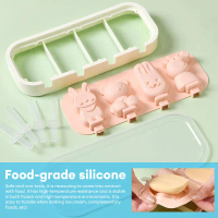 Cetakan Es Krim Silicon Cetakan Ice Cream Karakter Lucu Popsicle Coklat Kue Cetakan Agar-agar Jelly 