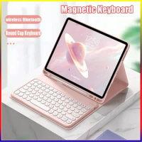 for Huawei Matepad 11 2021 Round Cap Keyboard CaseKeyboard for Huawei Matepad 10.4 2022 T10S T10 Pro 10.8 M6 10.8 Leather Cover