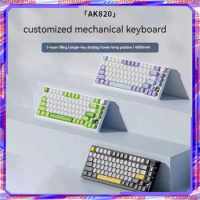 Ajazz Ak820 Mechanical Keyboard 75% Customized Keyboard Gasket Structure Diypc Slotted Five-Layer Silencing Cotton Filled Tft
