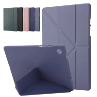 เคสซิลิโคนนิ่มแบบพับได้สำหรับ Samsung Galaxy Tab A8 10.5 2021 SM-X200 X205 หลายพับ สำหรับแท็บเล็ต Ga