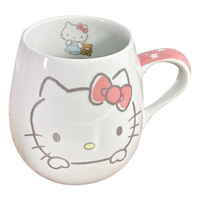 【震撼精品百貨】凱蒂貓_Hello Kitty~日本SANRIO三麗鷗 KITTY陶瓷單耳杯 500ml (探頭款)*86482