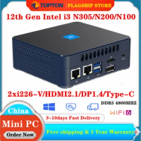 Topton M9S 12th Gen Firewall Router Intel i3 N305 N300 N200 DDR5 PCIE3.0x4 2xi226-V 2.5G Mini PC Office PC Windows 11 NUC WiFi6